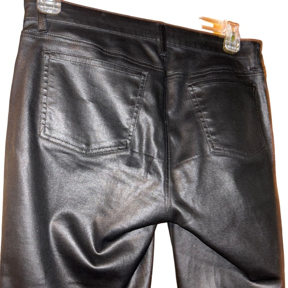 Eileen Fisher Black Wax Coated Organic Skinny Pants size 10 - Picture 4 of 4